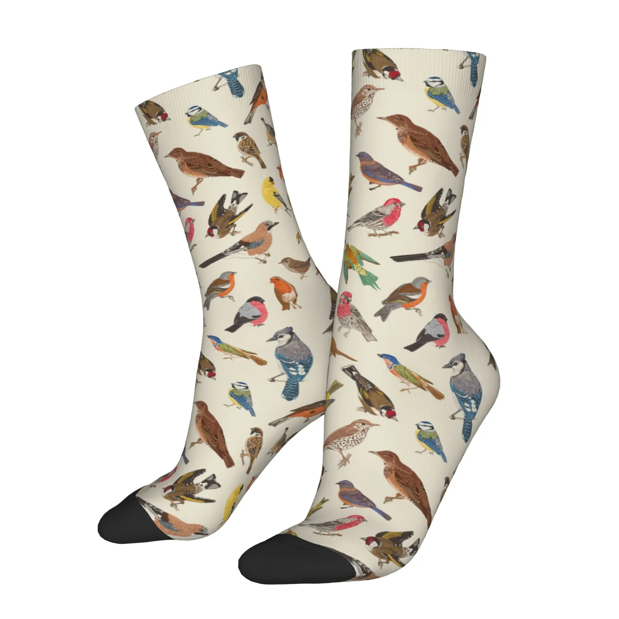Vintage Birds Socks Novelty Sock Soft Fabric Comfortable Fit Stylish Socks Fashion Sock