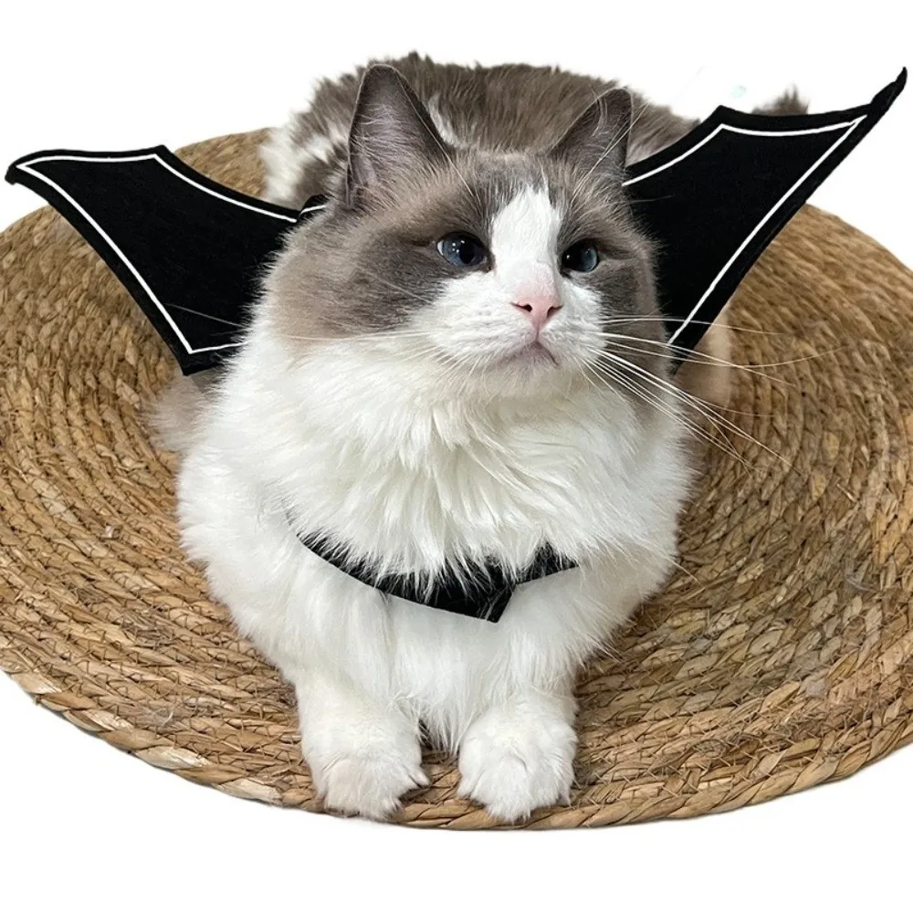 

Felt Cloth Halloween Cat Costume Adjustable Soft Cats Bat Wing Cosplay Clothes Polyester Halloween Party Supplies Pet Supplies