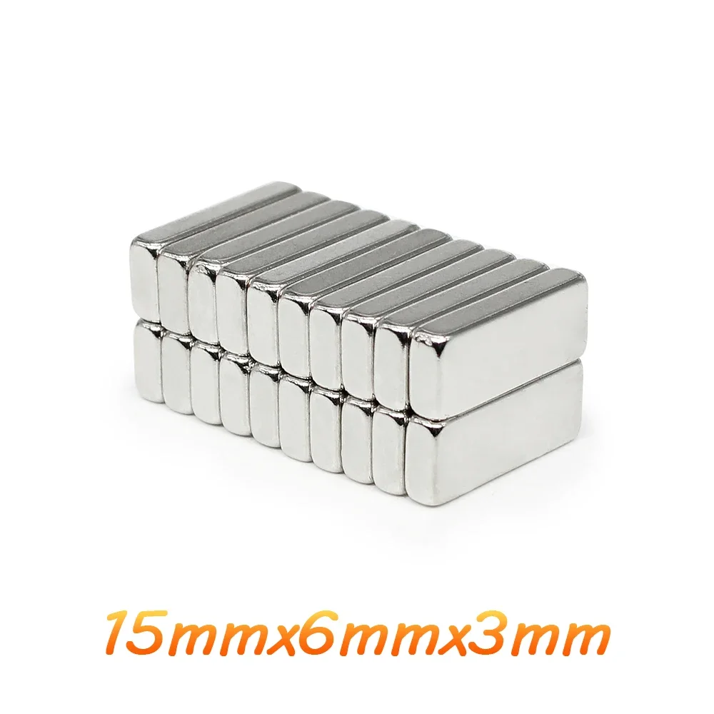 10/20/50/100/150/200/400PCS 15x6x3 mm Block Strong Powerful Magnets N35 Rectangular Permanent Neodymium Magnets 15x6 15*6*3