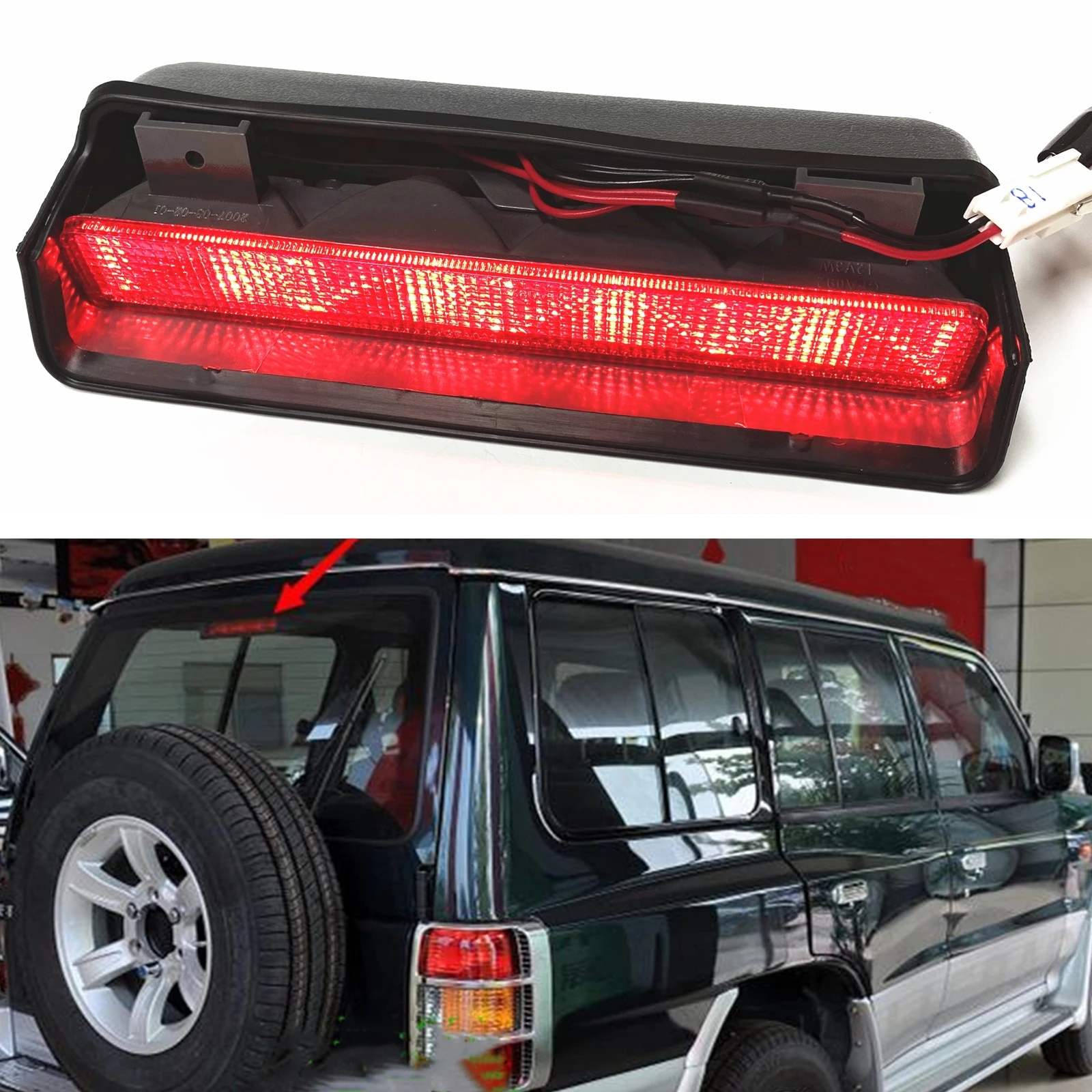 

Rear 3rd Brake Light For Mitsubishi Montero Pajero V31 V32 V33 1992-1997 High Mounted Stop Braking Turn Signal Additional Lamp