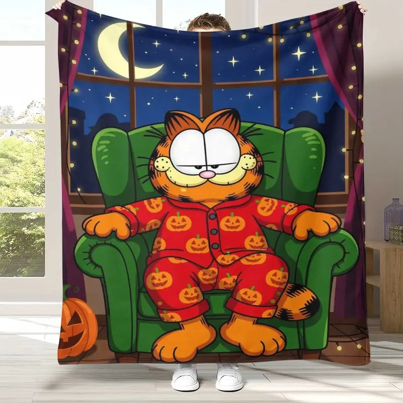 Cute Cartoon G-Garfield Soft Flannel Throw Blanket,Cozy Warm Blanket for Bed,Sofa,Living Room,Picnic,Camping,Home Decor,Gift Kid