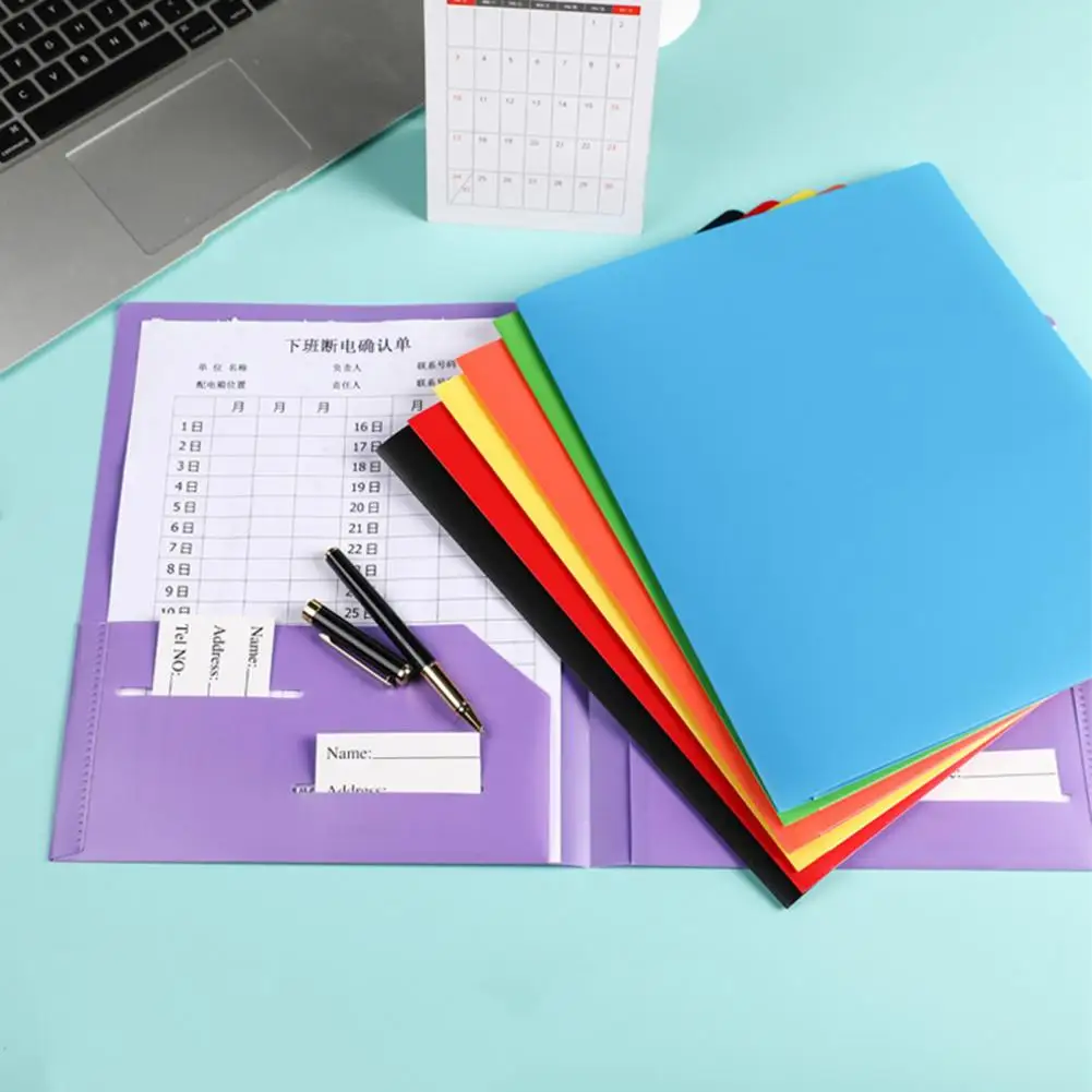 Soporte de archivo de plástico resistente y duradero, juego de carpetas de archivos con diseño impermeable, Material resistente a roturas para la escuela