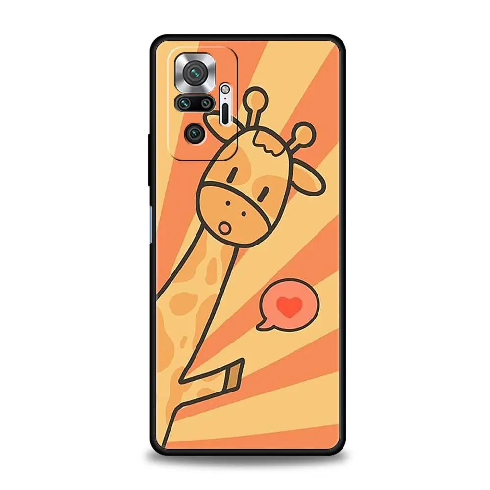 Phone Case For Xiaomi Redmi Note 14 13 12 5G 11 10 Pro Plus 4G 9S 9 14C 13C 12C 10C 9C 9A Soft TPU Cover giraffe illustration