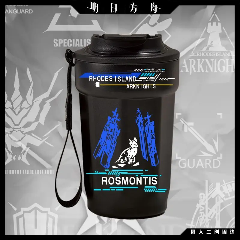 

Spot Unisex Arknights Anime Game Cos Skadi The Corrupting Heart Rosmontis 2025 Holding Coffee Insulated Water Cup Present