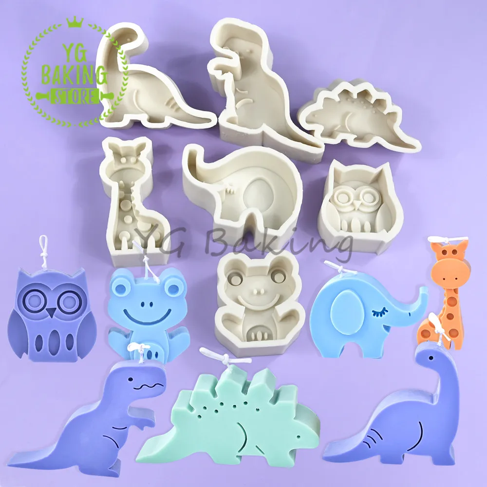 3D Giraffe/Owl/Dinosaur/Tree Design Candle Silicone Mold DIY Fondant Chocolate Mould Cake Decorating Tools Soap Molds Bakeware