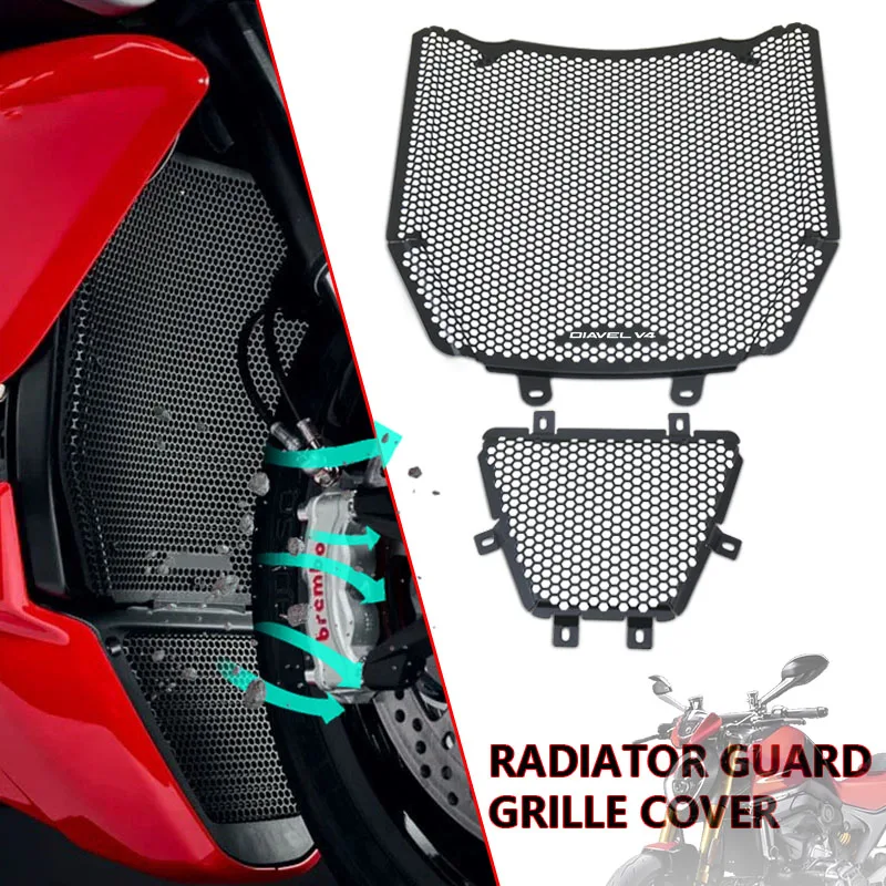 Motorcycle Radiator Guard Grille Protector Oil Cooler Cover Fit For DIAVEL V4 Diavel V4 2023-2024