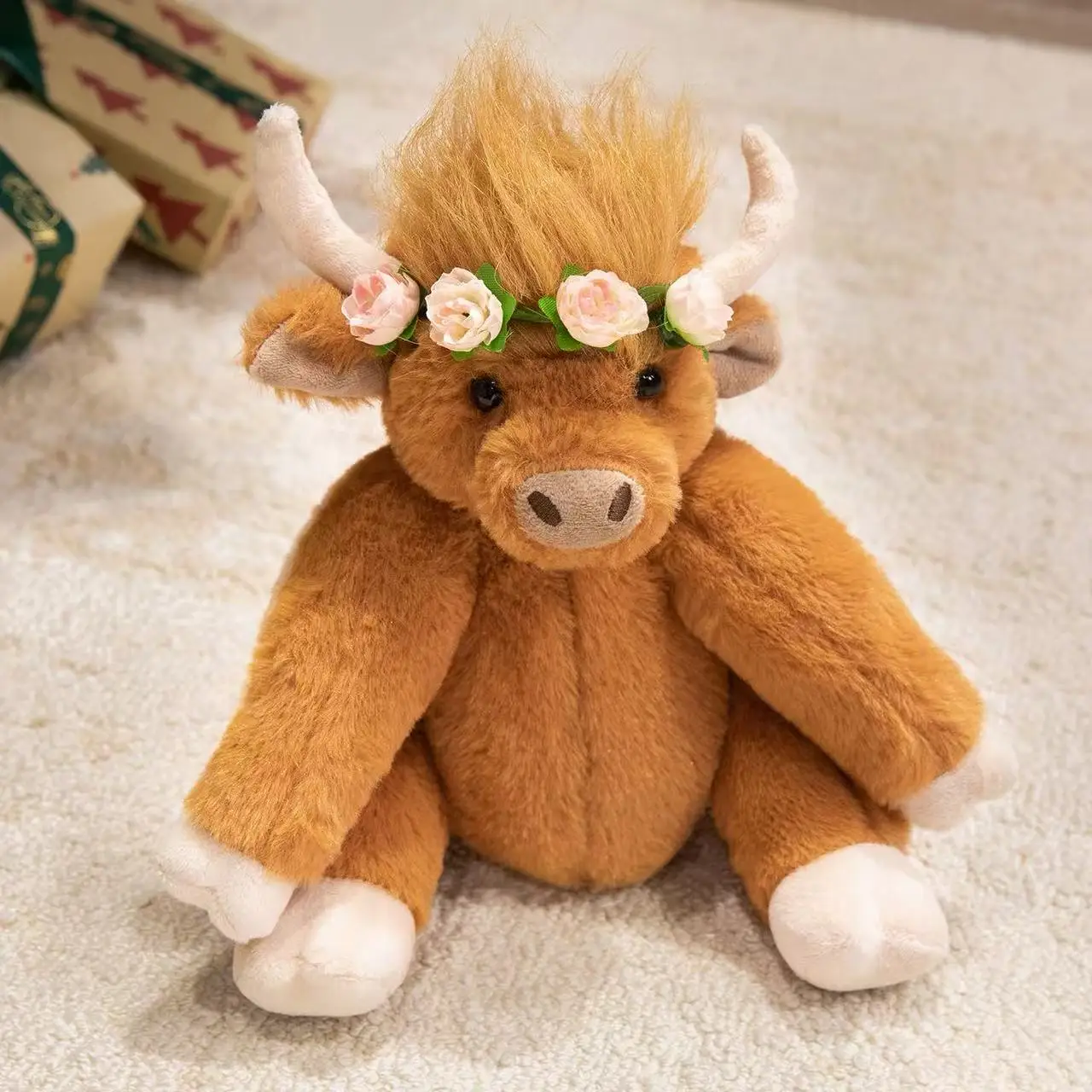 

25cm Latest Simulation Scottish Bull Doll Stuffed Plush Toy Cartoon Anime Cute Pillow Children's Birthday Gift Fun Doll