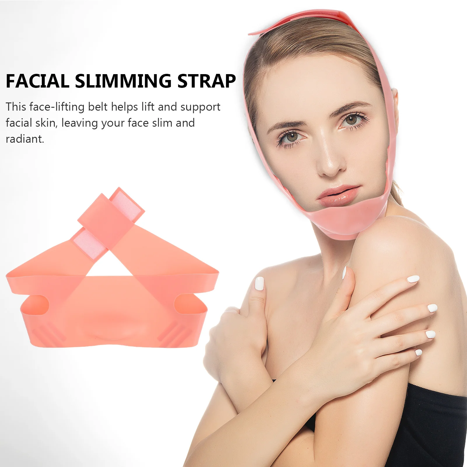 Maschera Viso in Silicone a Forma di V per Sollevare e Rassodare la Pelle, Cintura Anti-Età per la Riduzione del Doppio Mento