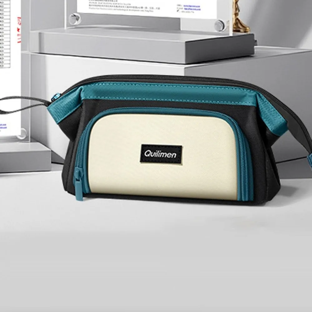 Bolsa de lápices Simple de gran capacidad, bolsa de papelería multifuncional de múltiples capas, estuche de lápices creativo de mano para escuela