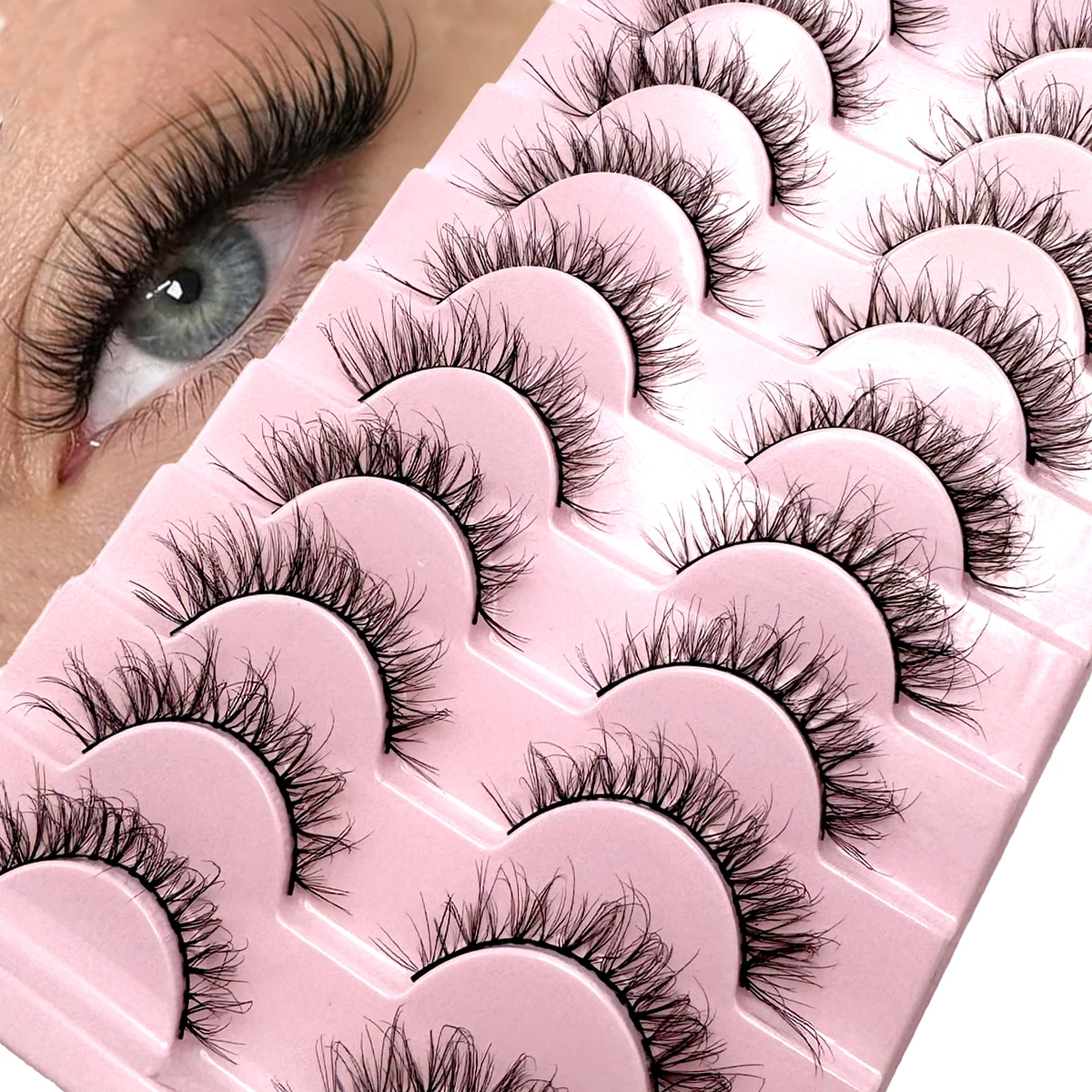 New10 paia soffici ciglia finte visone naturali lunghe estensione ciglia finte fatte a mano volume ciglia 3d trucco finte cils cilios