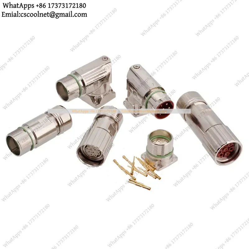 M623 6 7 9 12 17 Pin Male Female Plug Socket Aviation Connector Servo Motor Coding Dysprosium Encoder Straight Elbow Adapter M23