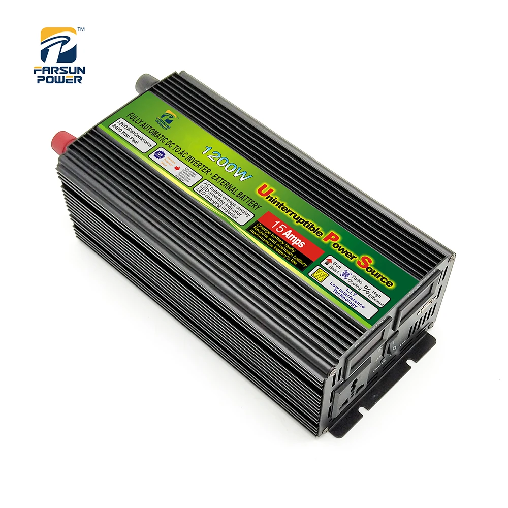 Imagem -05 - Ups 2400w 4000w Modificado Conversor de Onda Senoidal Dc12v 24v para ac 220v Universal Soquete Carro Carregador 48v Inversor Solar