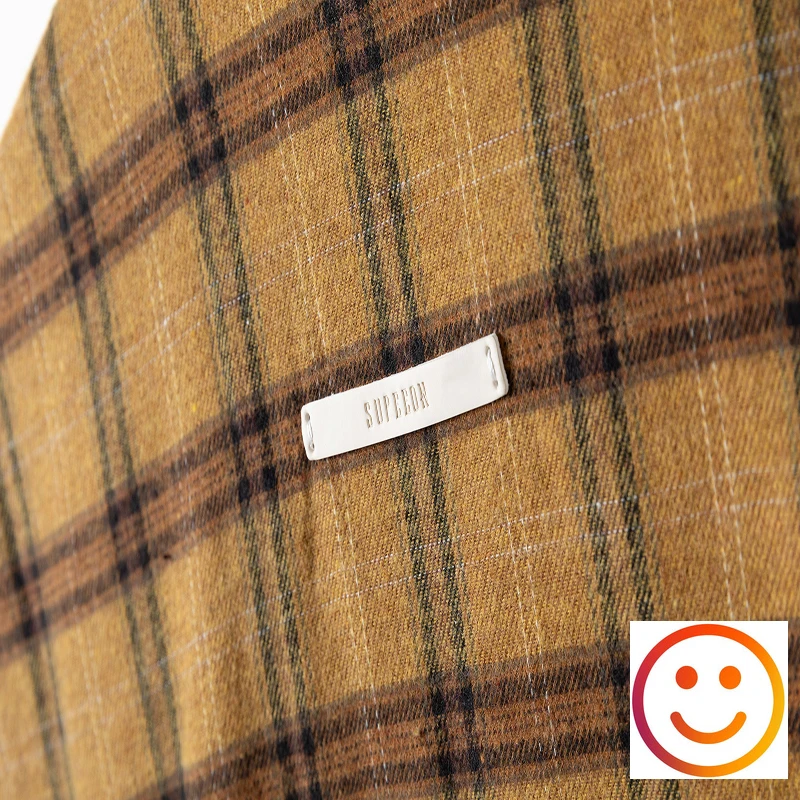 Autumn Trendy Fashion Embroidery Letter Pockets Plaid Shirt Men Women Loose Brushed Clothing Stripe Plaid Retro Casual Shirt Top