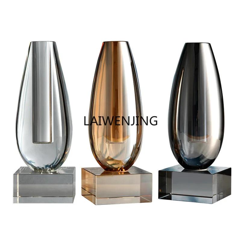 MJY Home Furnishing Soft Decoration Hotel Sample Room Light Luxury Geometric Crystal Vase