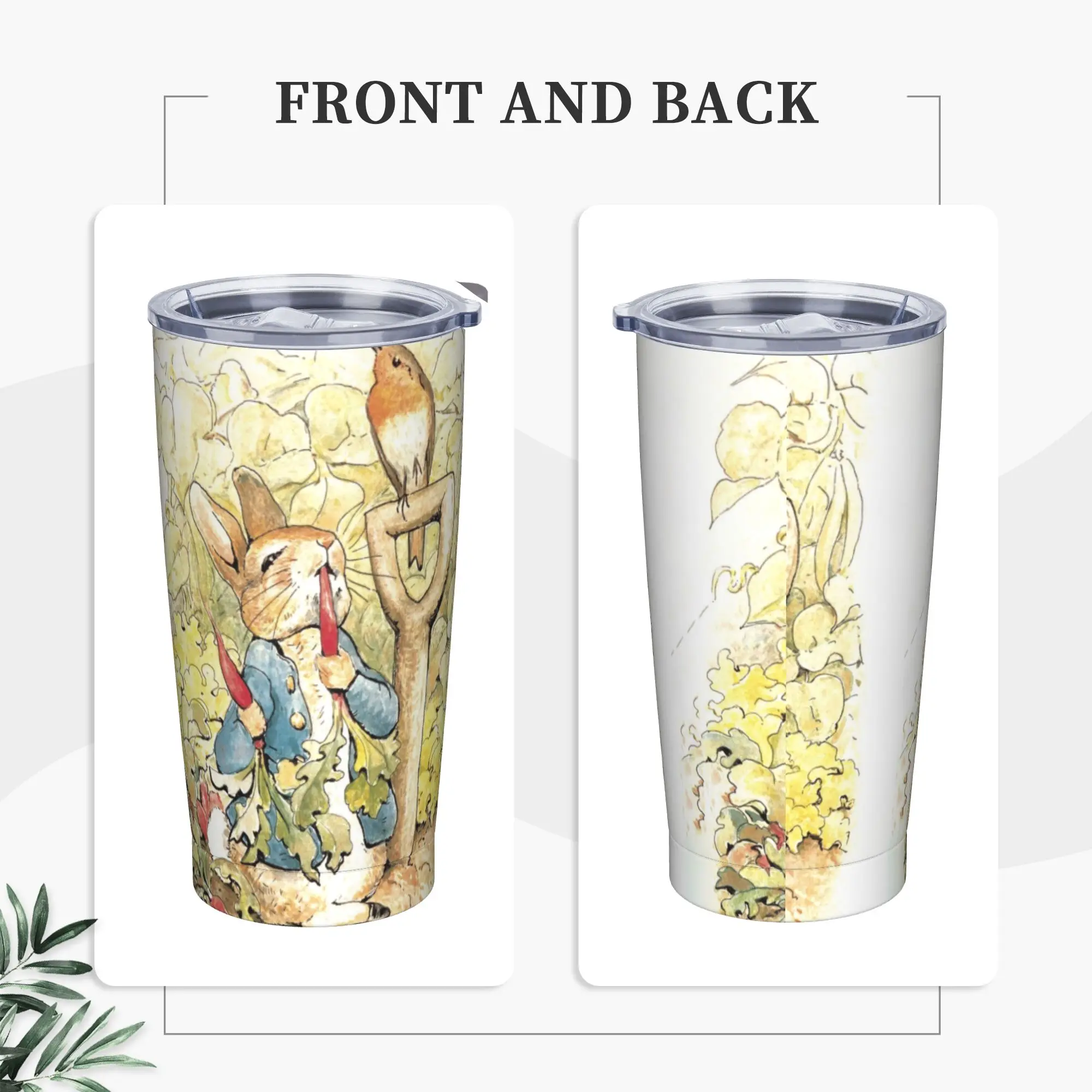 Peter Rabbit in the Garden Beatrix Potter Tumbler Vacuum Insulated  Thermal Cup Stainless Steel Office Home Mug Hot Drink, 20oz