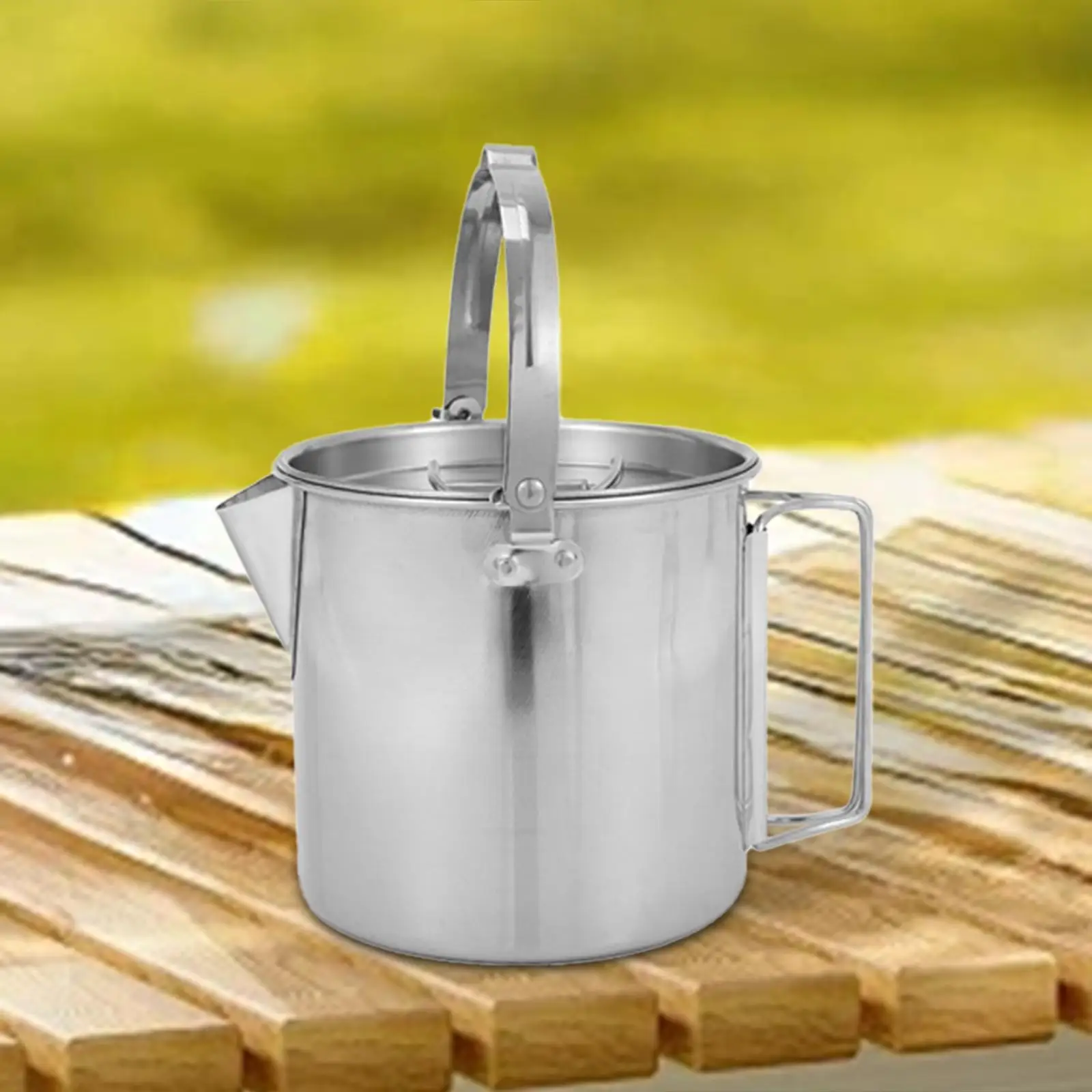 Camping Water Kettle Camping Pot Teapot Coffee Pot Cook Pot Hanging Stainless