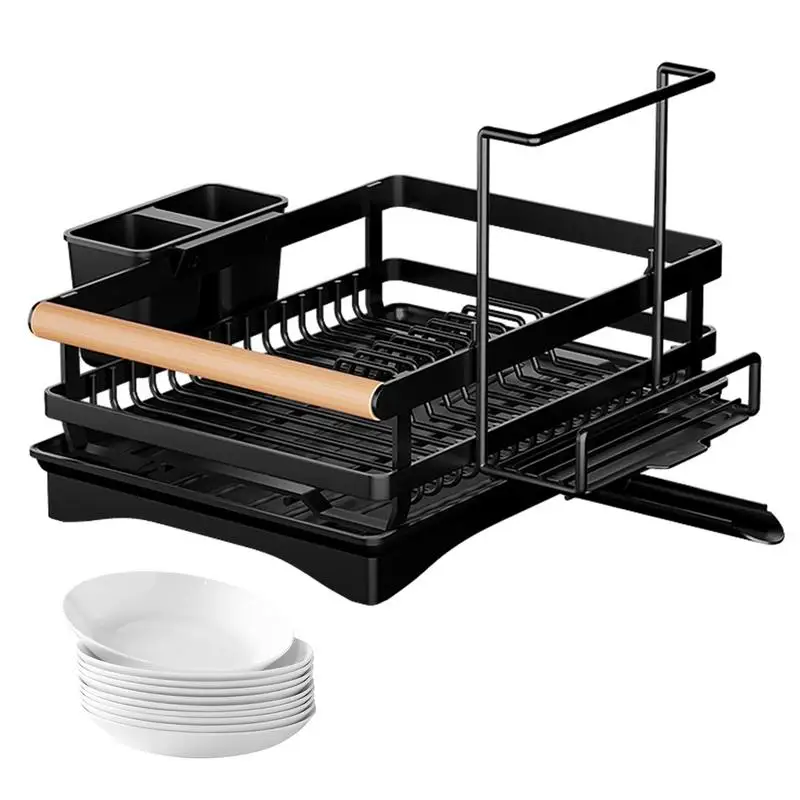 Dish Drying Rack Compact Kitchen Dish Rack Kitchen Sink Counter Utensil Holder Drying Rack With Drainboard Counter Organizer