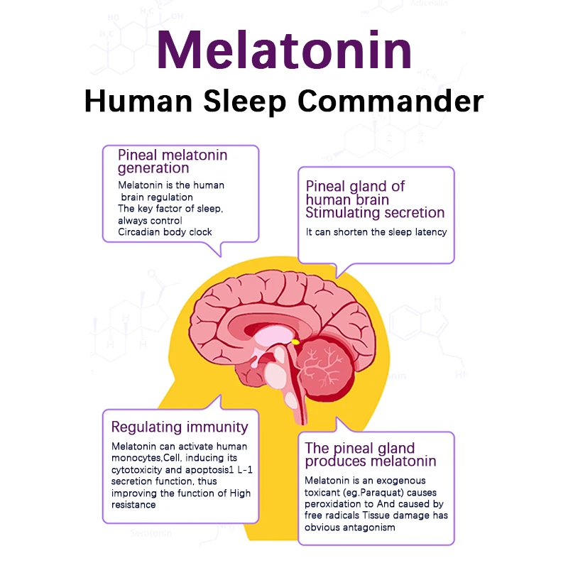 Catfit Melatonin Sleep Capsules Anxiety Stress Relief Sleep Better Pill Pineal hormone Body clock Regulation sleeping