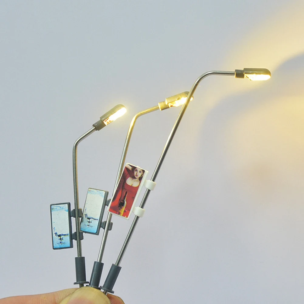 

AS96-20 шт. мини-модель железнодорожного поезда, фонарный столб, уличный фонарь, светодиоды, теплый белый, масштаб HO, садовый пейзажный светильник