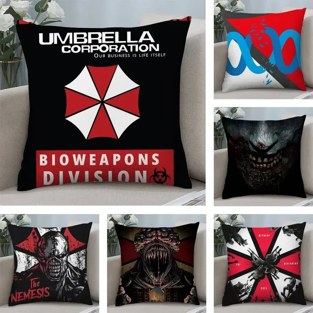 Horro R-Resident E-Evil Double-sided Printed pillow cover Short plush Suitable living rooms bedrooms sofas throw cushion cover