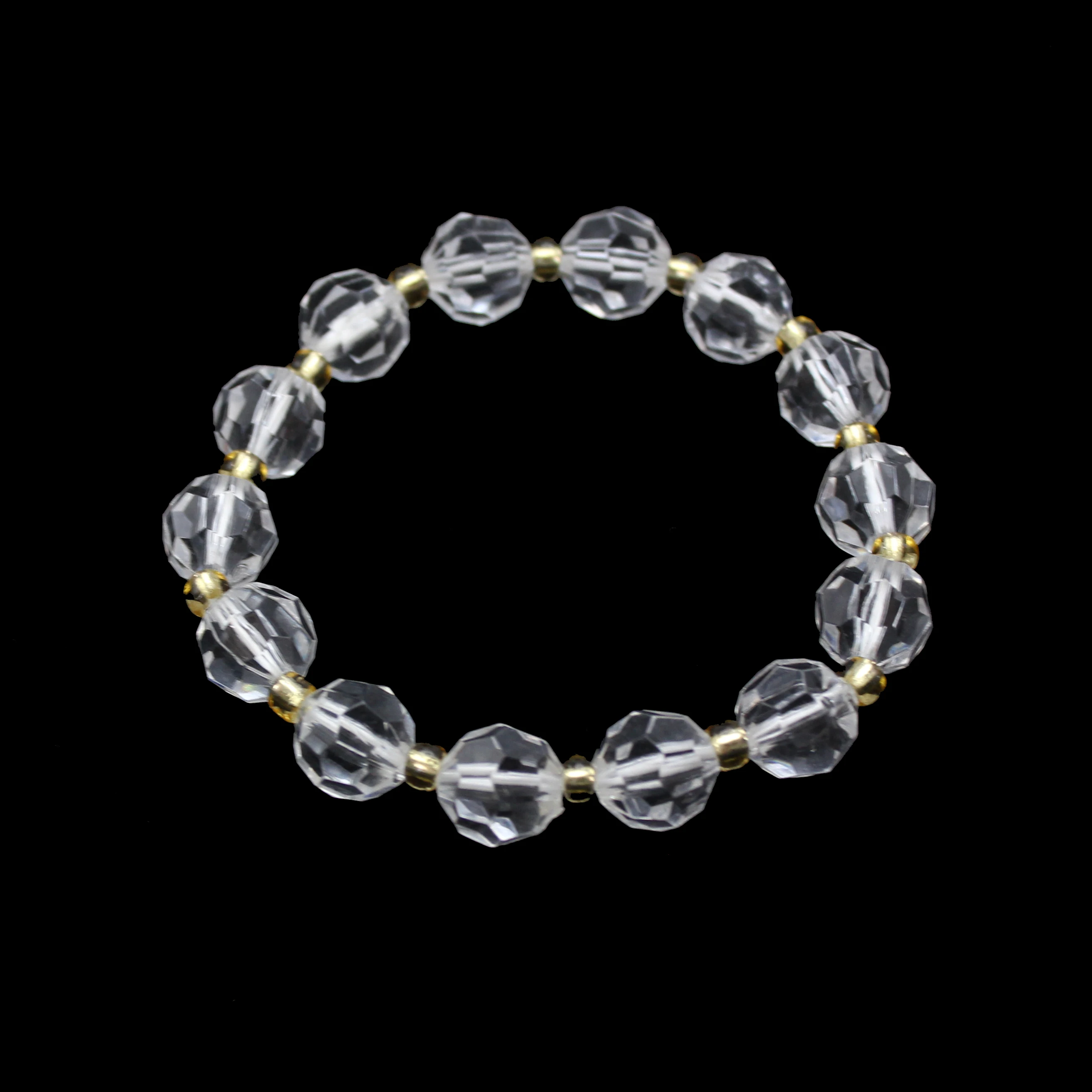 New Trend Transparent 10mm Crystal Beads Random Elasticity Glass Beed Bracelet Spacer Charm Jewelry Girl Gift