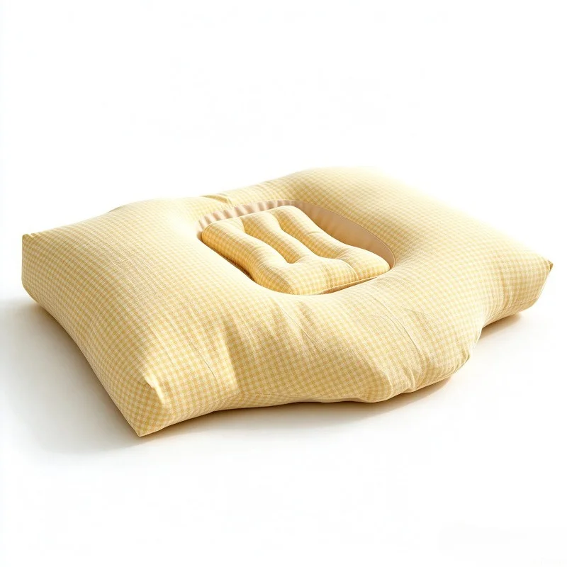 Cervical Buckwheat Hull Pillow, Hollow Adjustable Height Adult Neck Support Zoned Neck Care Sleeping Pillow