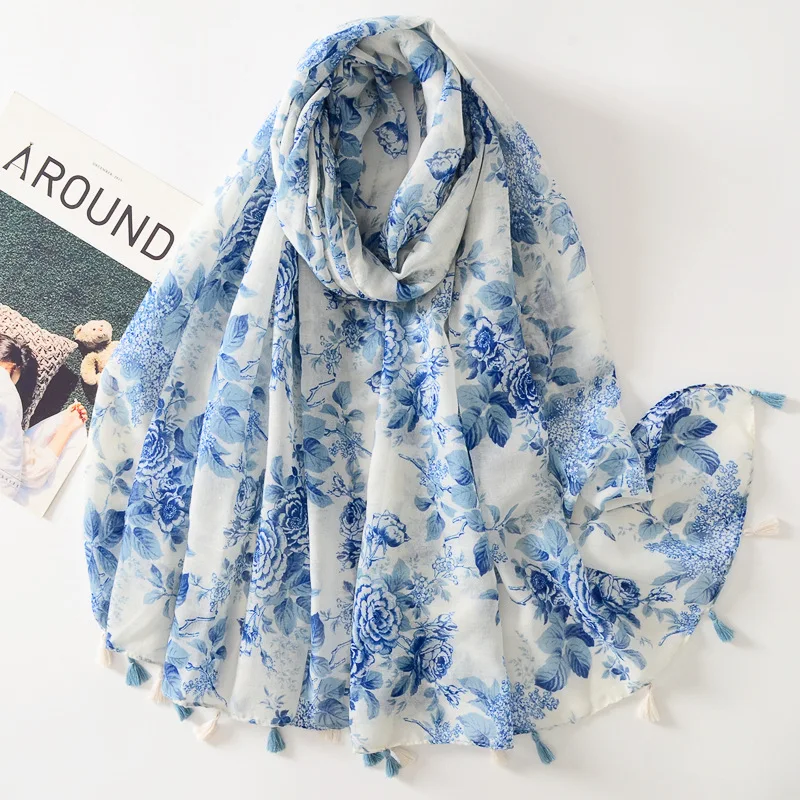 Bohemian Paisley Floral Tassel Scarf, Viscose Shawl, alta qualidade Wrap Headband, muçulmano Hijab Sjaal, marca de moda, 180x90cm