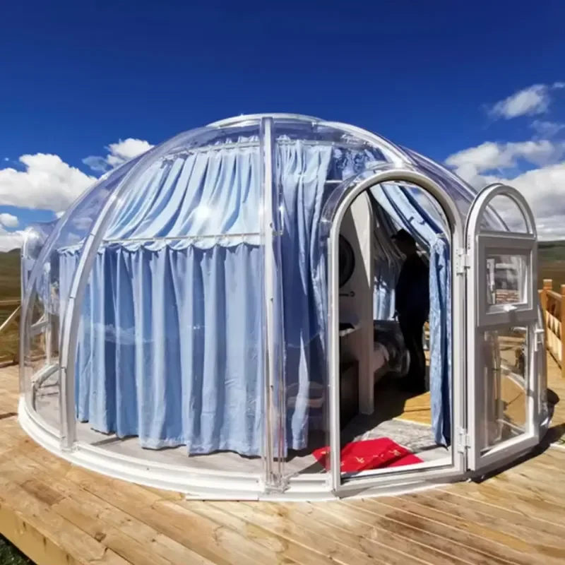 Dome House Transparent Bubble Oval Transparent for Outdoor Hotel with Bathroom