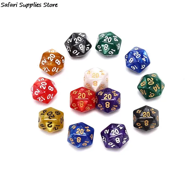 1 PC Durable Pearlized D20 Dice Acrylic 20 Sided Dice for Board Game