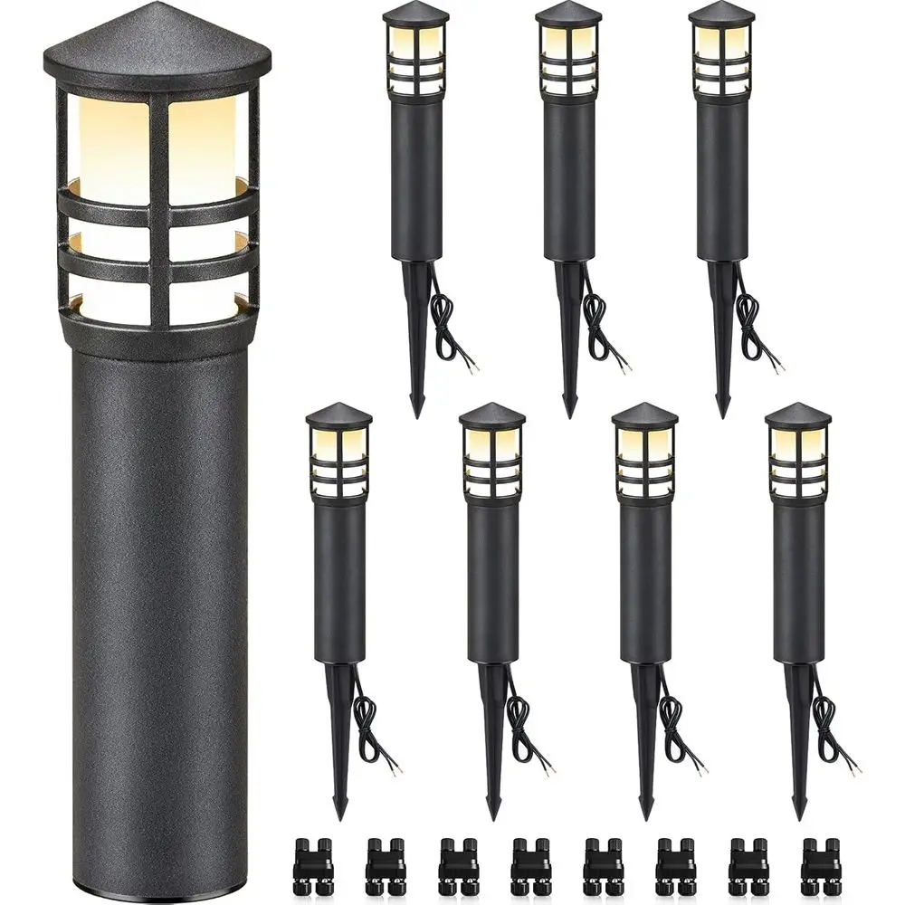 

8-Pack Low Voltage Pathway Lights 3W LED Landscape Pathway Lighting 3000K Warm White CRI 90+ Landscape Lights Wired 12-24V Alumi