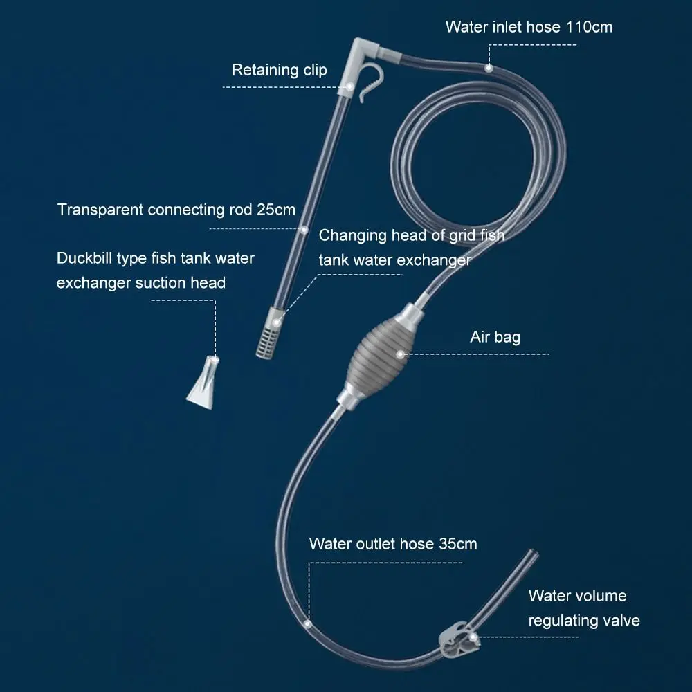 Fish Tank Water Changer Aquarium Gravel Cleaner Syphon Vacuum Water Changer Pump Siphon Hose