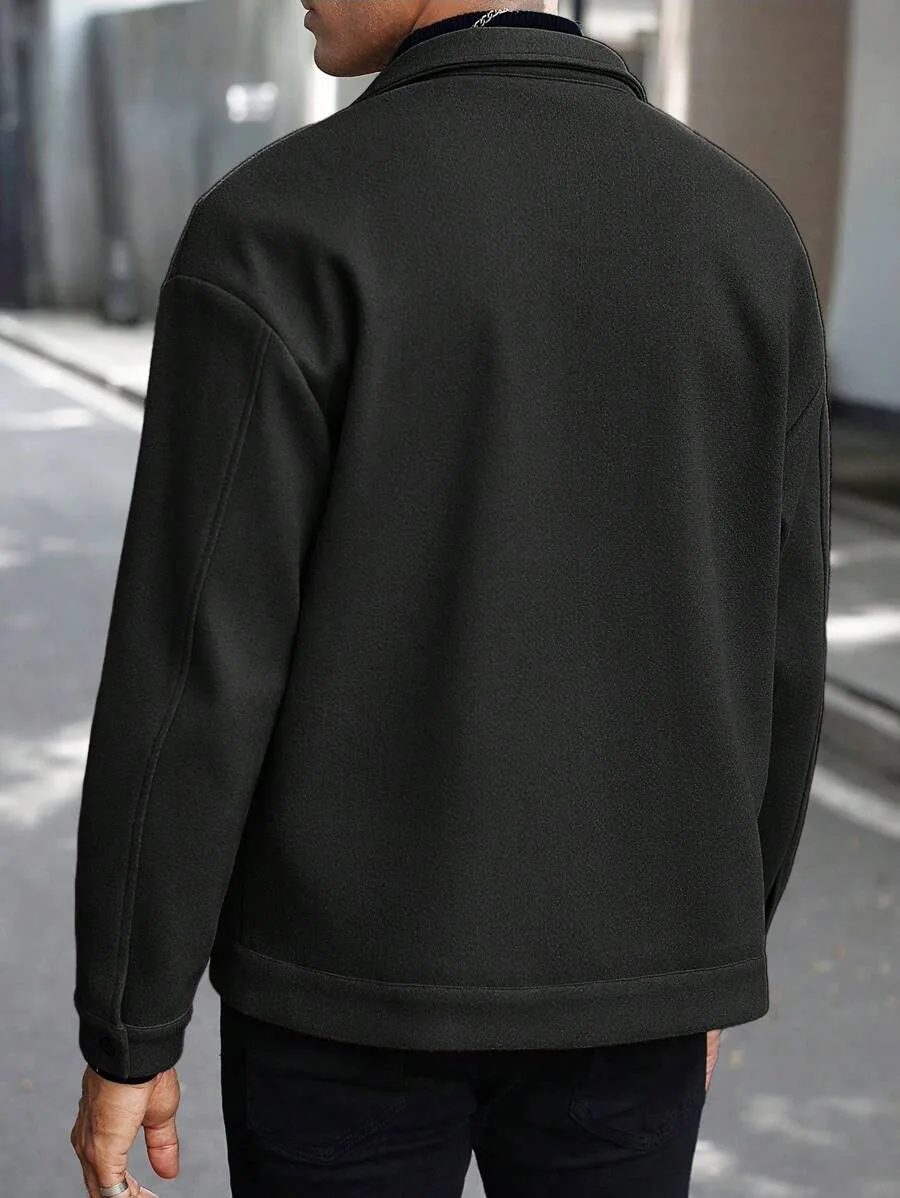 2025 Autumn/Winter New European Men's Jacket Fashion High Street Woolen Jacket