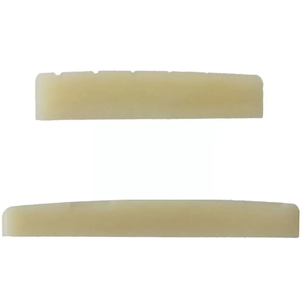 Unbleached Bone Acoustic Classical Guitar Nut Slotted Folk Nuts Upper Folk Lower And Saddle 43/44/45mm 72/74/76mm DIY Slott C8V5