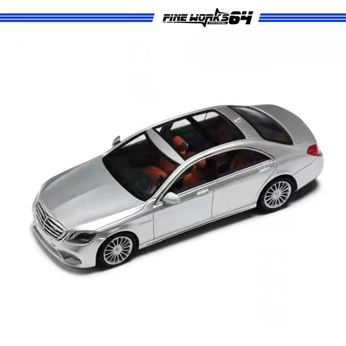 Fine works64 1:64 S65 W222 White Black Silver limited999 Diecast Model Car