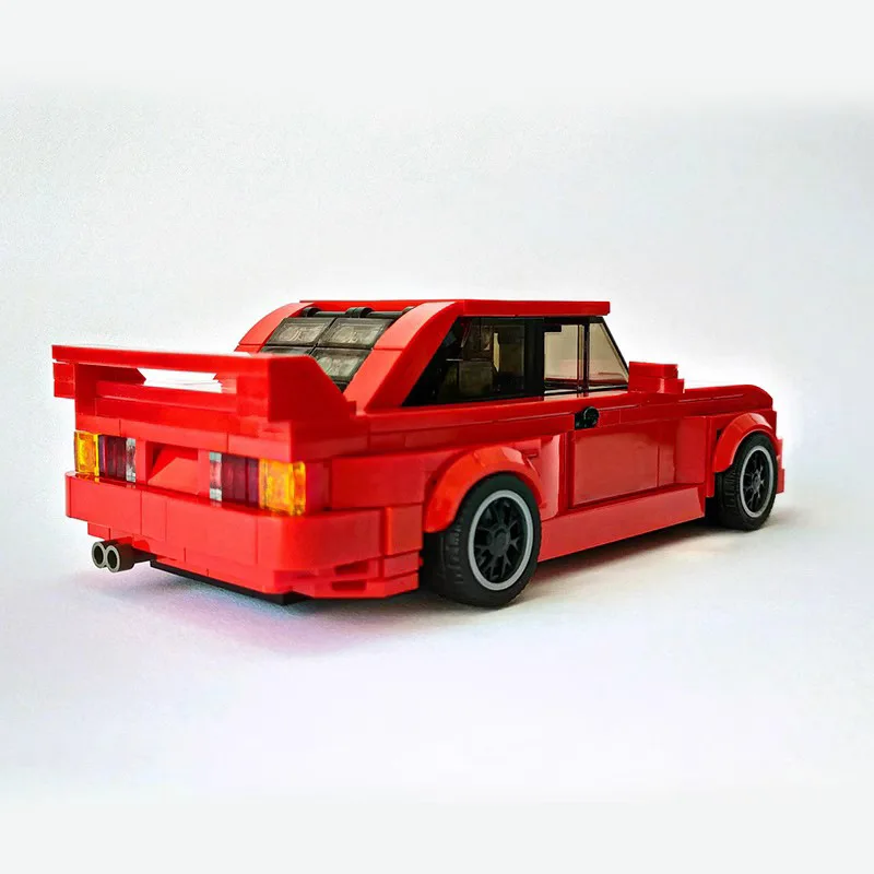 427PCS BWM Mobil Sport Kelas Atas E30 Teknologi Modular Merah E36 Supercar Perakitan Model Blok Bangunan Ornamen Meja