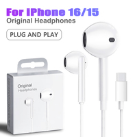 Type C Wired Earphones For Apple iPhone 16 15 Pro Max In-Ear Earbuds For Sumsung Xiaomi Redmi Huawei USB C Original Headphones