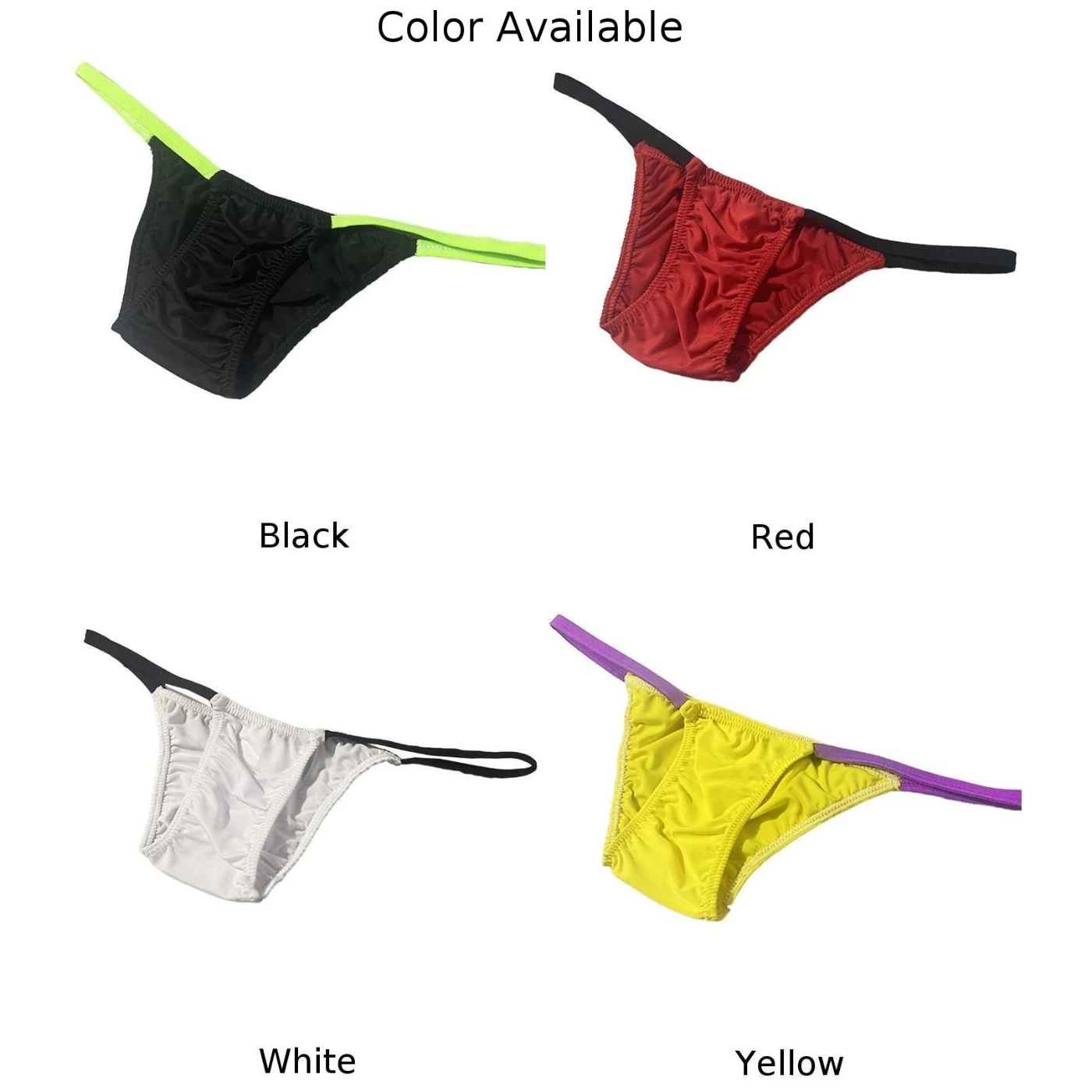 Men\'s Enhance U Convex Pouch Thong Bikini Briefs Posing Underwear Low Rise Soft Jockstrap Panties Elastic Breathable Underpants