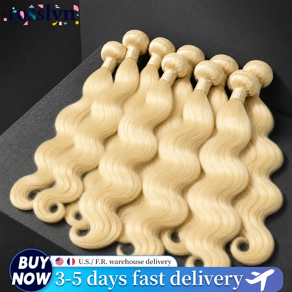 

Colored Blonde 613 Human Hair Bundles 30 Inch Honey Blonde Body Wave Bundles Raw Human Hair Extensions 1/3/4 Bundles