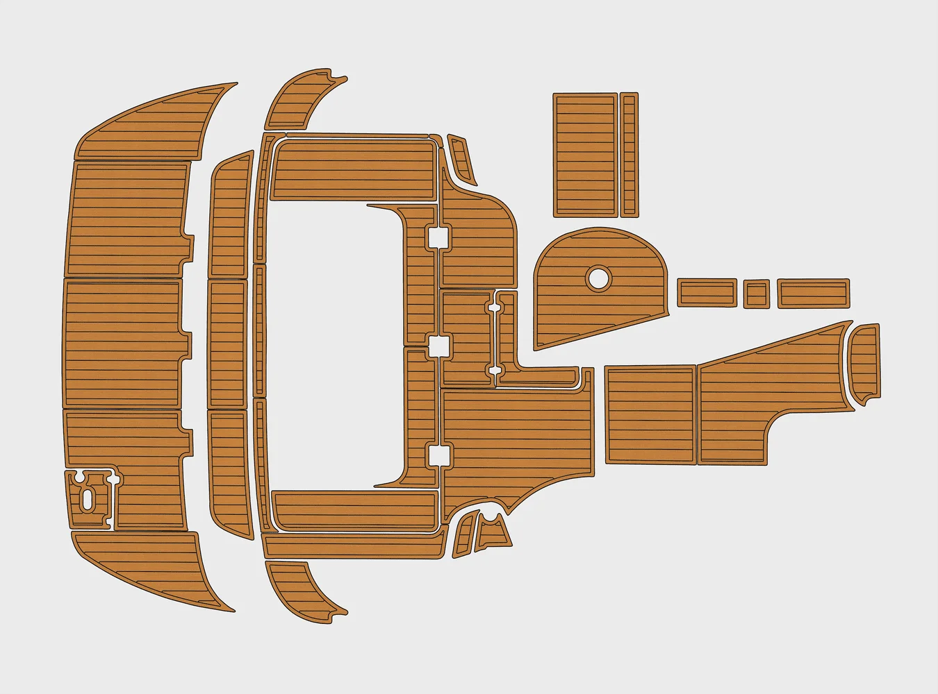 

2006-2009 Regal 4460 Commodore 1/4 дюйма, 6 мм, пена EVA, нескользящий морской коврик из тикового дерева из ПВХ, ковер цвета морской волны, морской пол