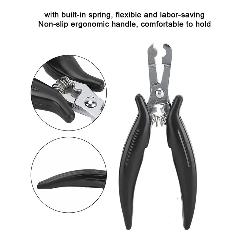 Hair Extension Pliers, Stainless Steel Non Slip Handle Hair Extension Wig Tools