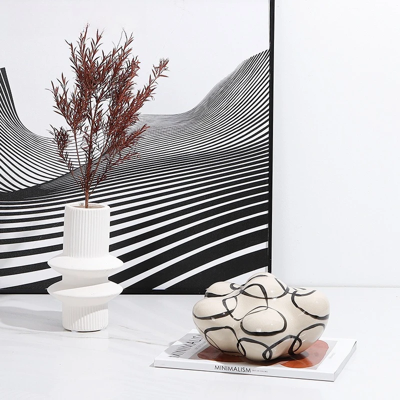Creative and simple modern fission glaze ceramic hand-painted cloud ornament model room living room, design sense decoration
