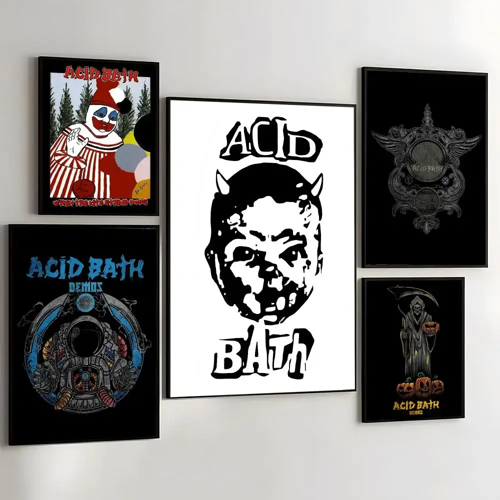 A-Acid Bath Death Painting Calligraphy Self Adhesive Wall Art Waterproof Print For Bedroom Hallway Home Decor