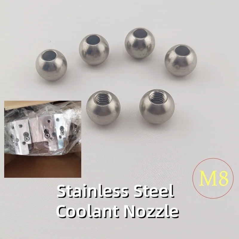 

M8 Stainless Steel Straight-hole Nozzle for CNC Machine Tool Holders and Turrets, Female Thread Spout, Internal Thread