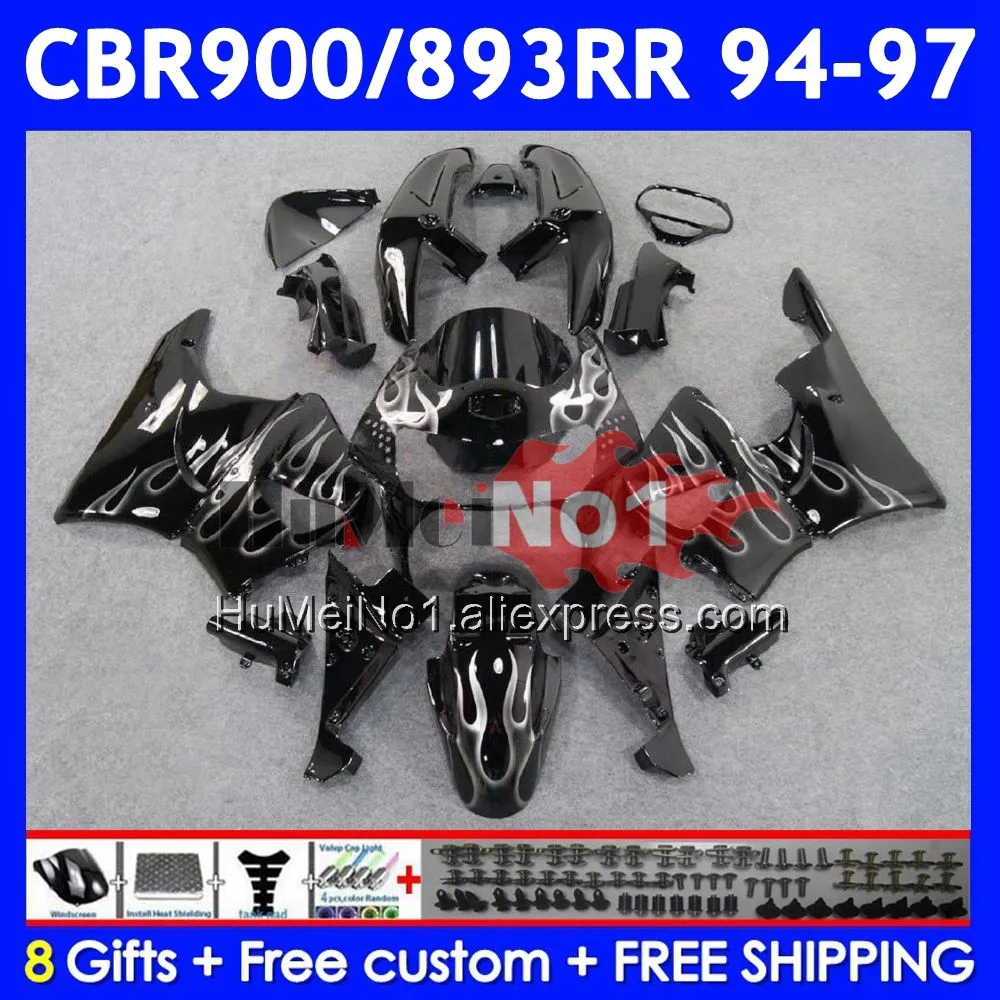 Body For HONDA CBR 893RR CBR 893 CBR900 CBR893 RR 55No.103 CBR900RR CBR893RR 94 95 96 97 1994 1995 Silver HOT 1996 1997 Fairing