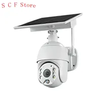 1080P CCTV IP Camera H.265 Night Vision P2P Remote View PTZ Wifi Wireless Outdoor Waterproof 4G GSM Solar Panel Camera