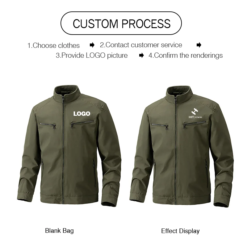 Men's Outdoor Casual Jacket Custom logo Long Sleeve Autumn Bicycle Sports Jacket Windbreaker Tactical  Climbing Jacket Custom