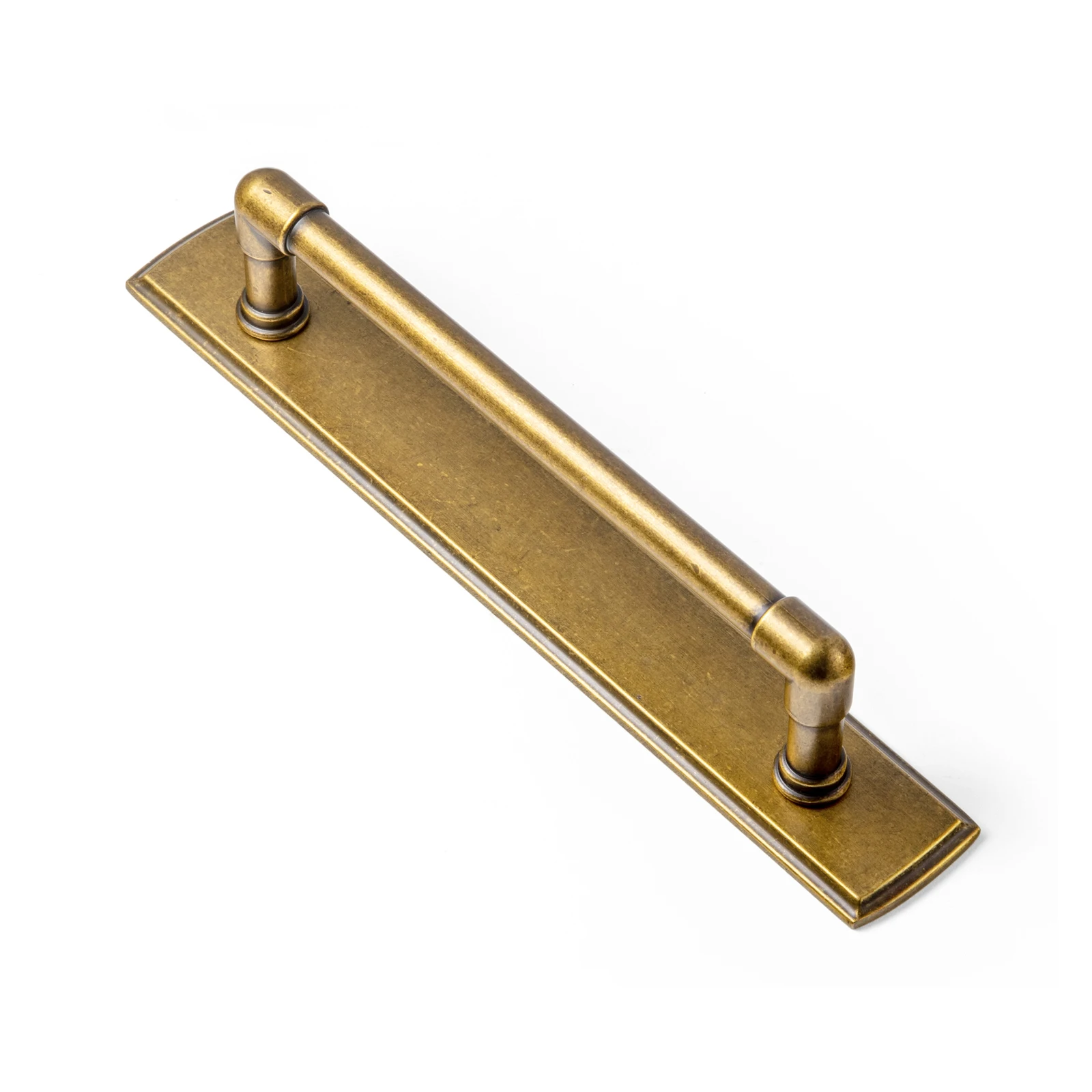 Goo-Ki 2 Pack Antique Brass Drawer Pulls with Spacer, 5 Inch Hole Center Zinc Alloy Kitchen Hardware Vintage Brass Cabinet Handles with Backplate