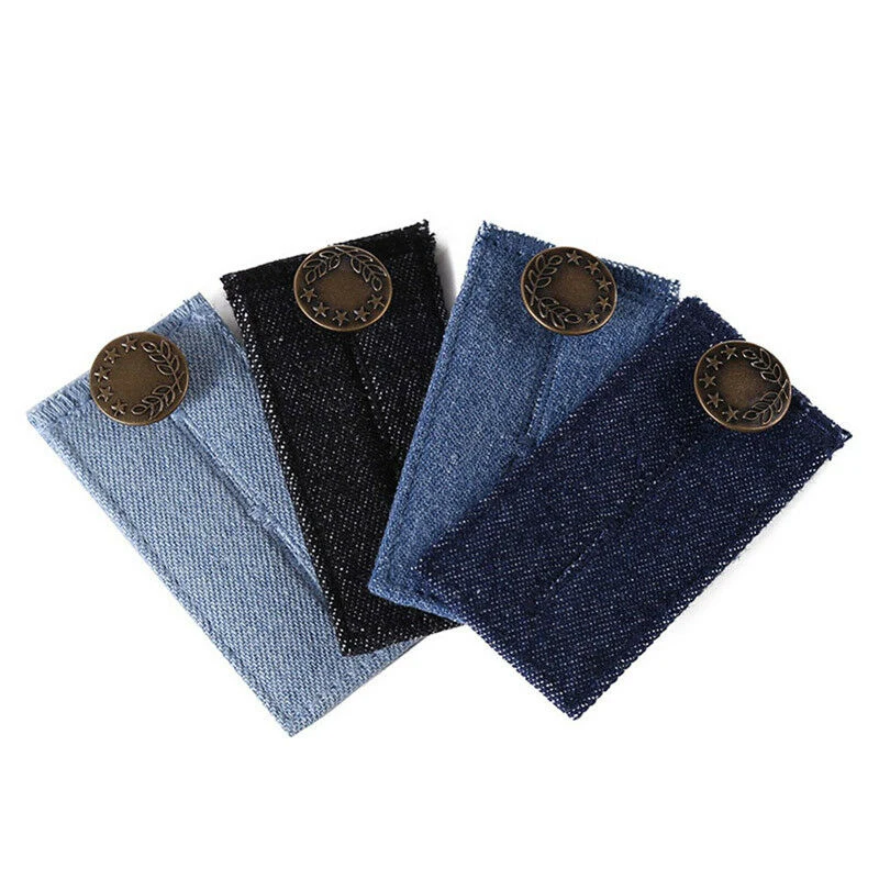 4Pcs Metal Button Extender For Pants Denim Jeans Adjustable Retractable Waist Fastener Button Jeans Waist Clothes Extension Snap