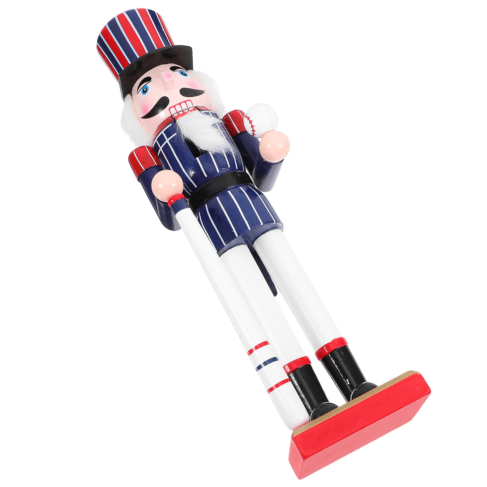 

Wood Nutcracker Decoration with Baseball Theme Traditional Holiday Ornament for Festival Party Supplies Home Wedding Engagement