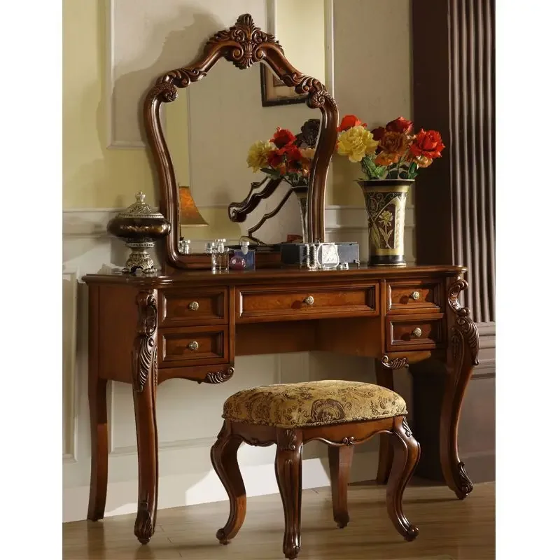 European solid wood dresser American country dresser dresser mirror two-piece combination bedroom